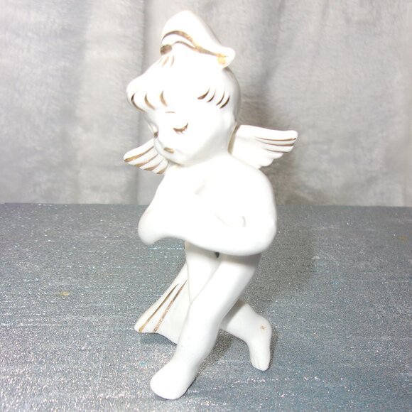 HXS-49 VINTAGE 1957 HOLT HOWARD CERAMIC ANGEL FIGURE CANDLE CLIMBER - Picture 1 of 11
